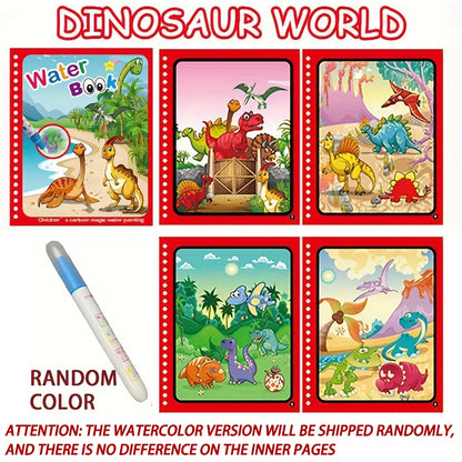 Magical Water Drawing Book for Kids – Reusable Mess-Free Coloring Activity with Water Pen