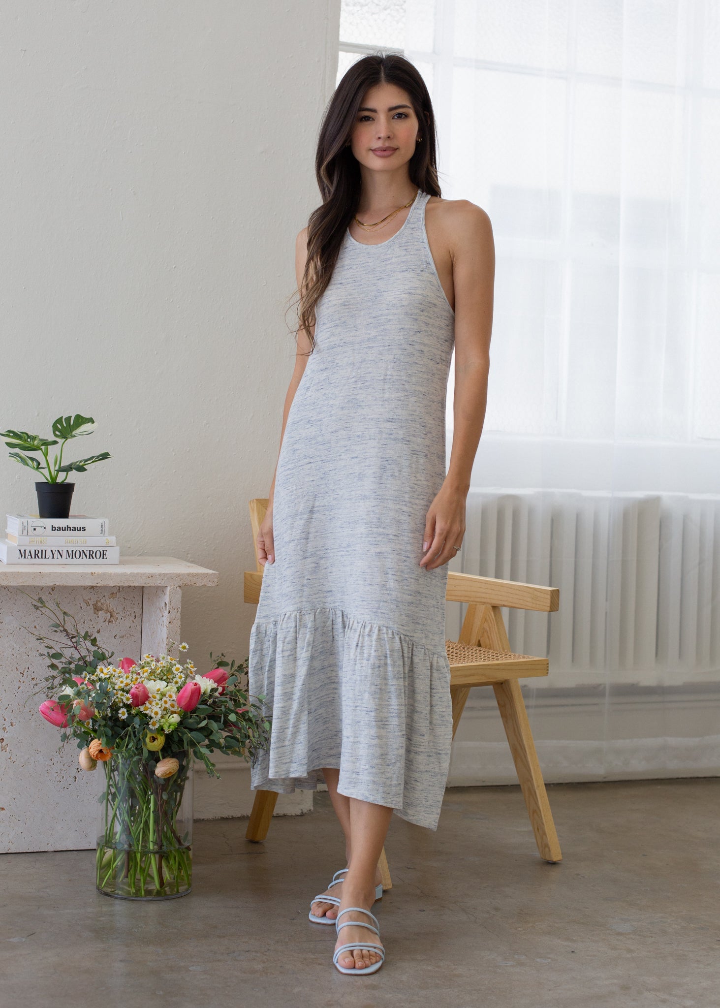 Back Twist Midi Dress