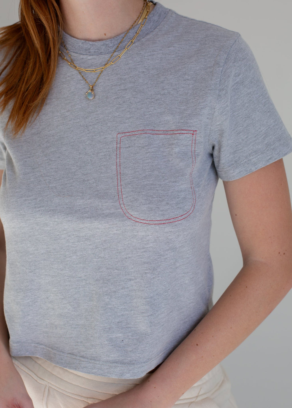 Embroidered Deadstock Crop Tee