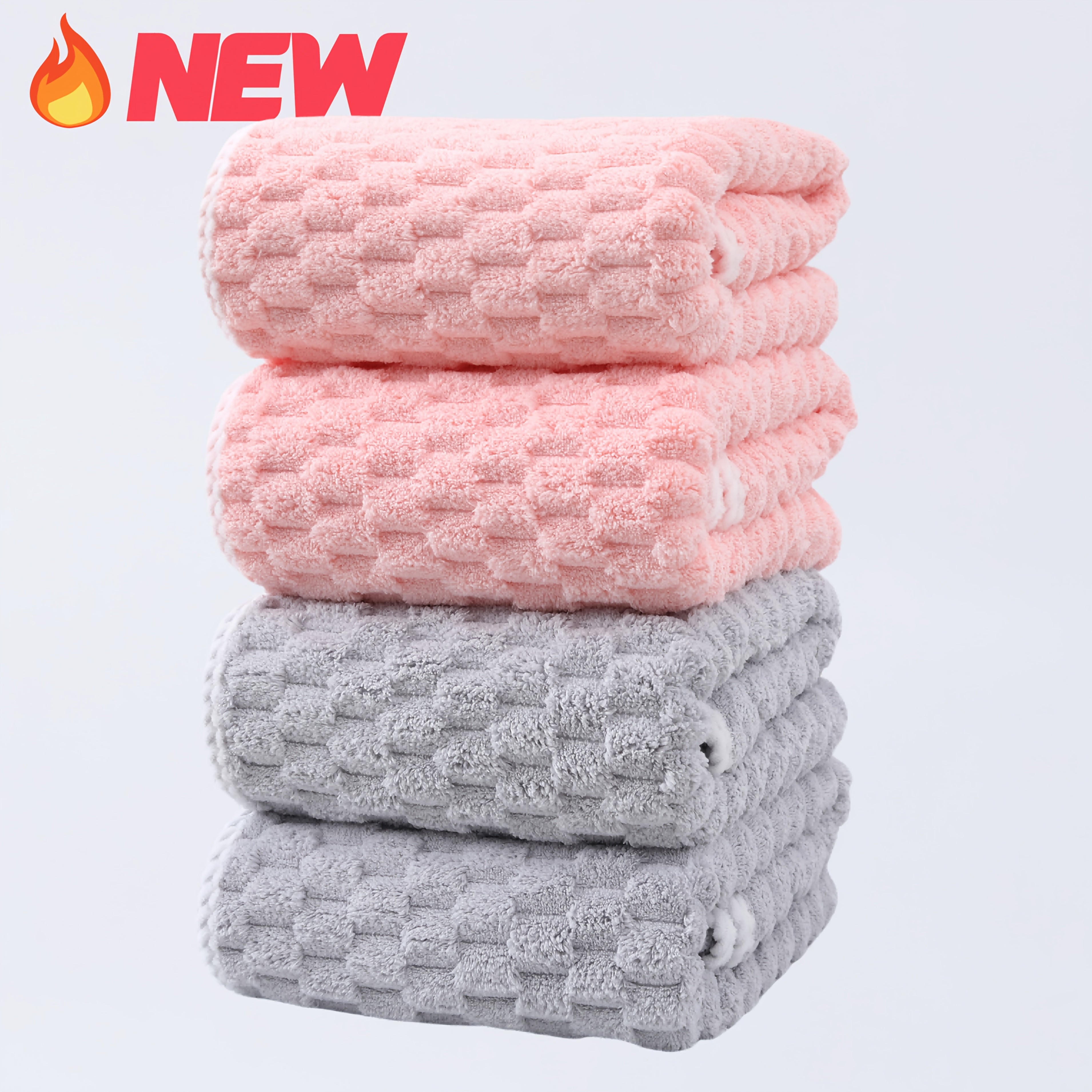 4-Pack Waffle Weave Microfiber Bath Towels – Quick-Dry, Soft & Absorbent Bathroom Towels