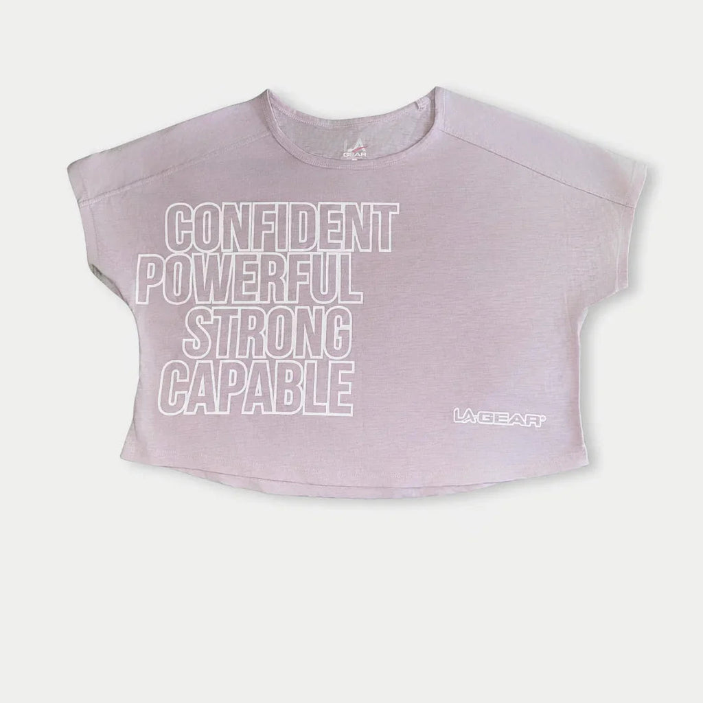 LA Gear Women’s Cropped Logo Tee | Lavender-Pink