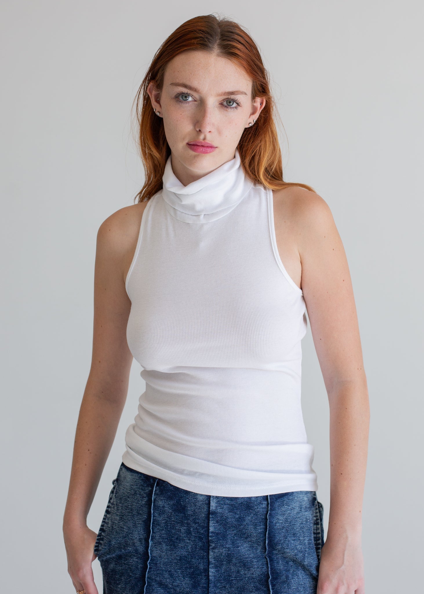 Racerback Mock Neck Tank